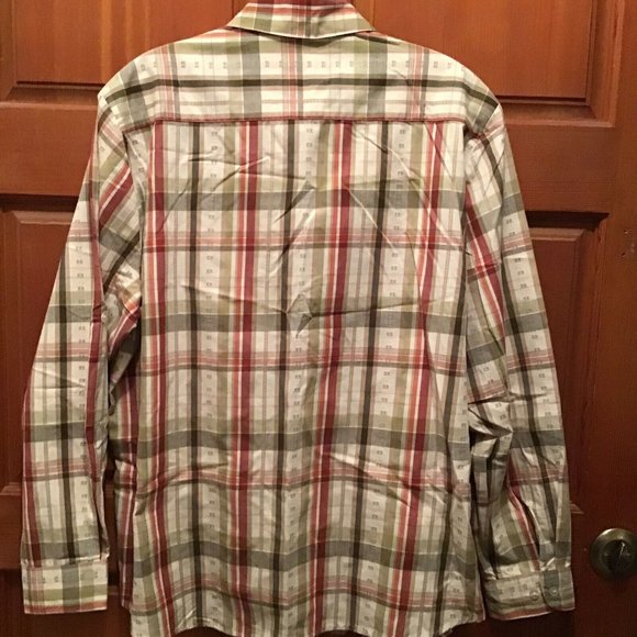 Allison Daley Womens Plaid 14 Blouse Button Roll Up Long Sleeve Fall Colors - Picture 2 of 9